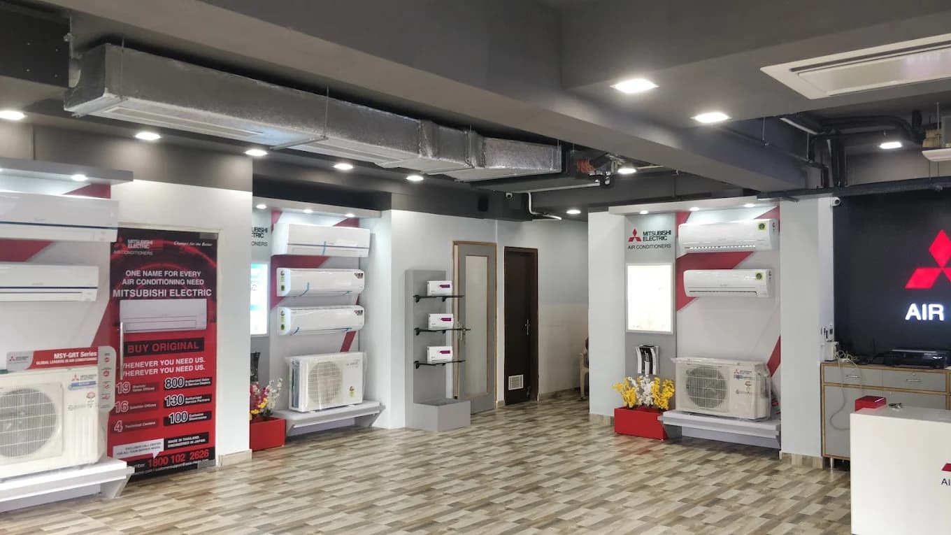Mitsubishi Electric Cooling Planet showroom interior in Noida
